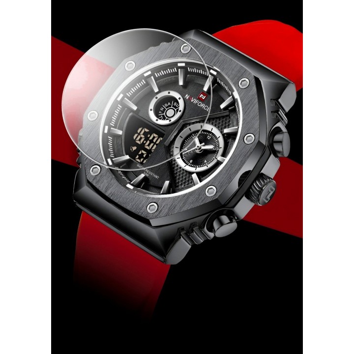 Reloj Naviforce Deportivo Nf9216t Goma Hombre Led + Estuche
