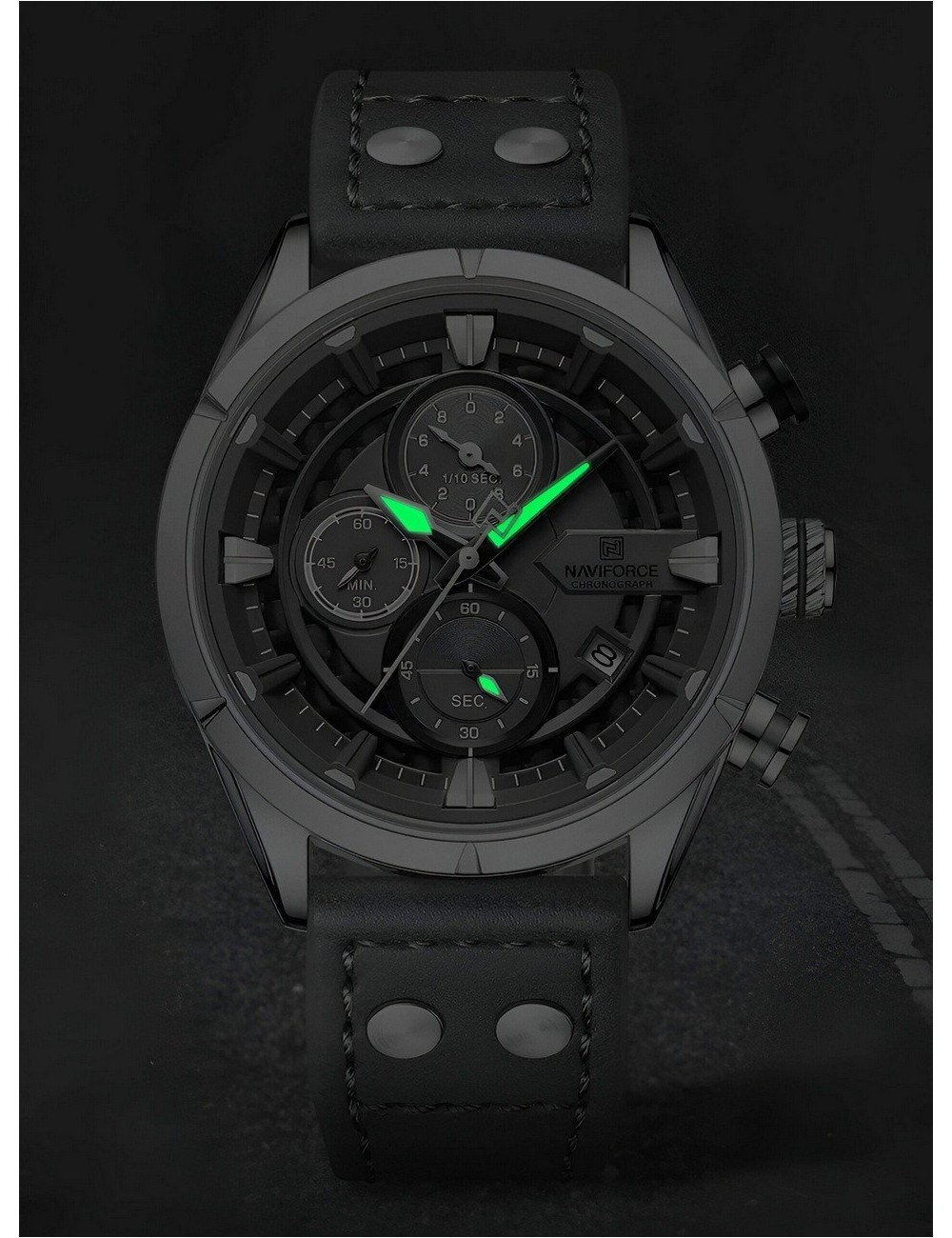 Reloj Naviforce Casual Nf8045 Cuero Hombre + Estuche
