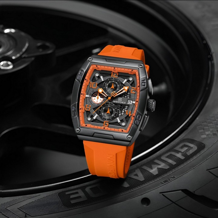 Reloj Naviforce Deportivo Nf8052 Goma Hombre + Estuche