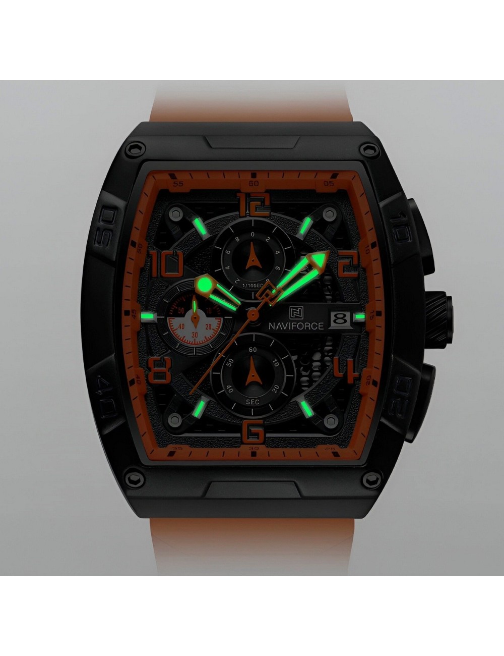 Reloj Naviforce Deportivo Nf8052 Goma Hombre + Estuche