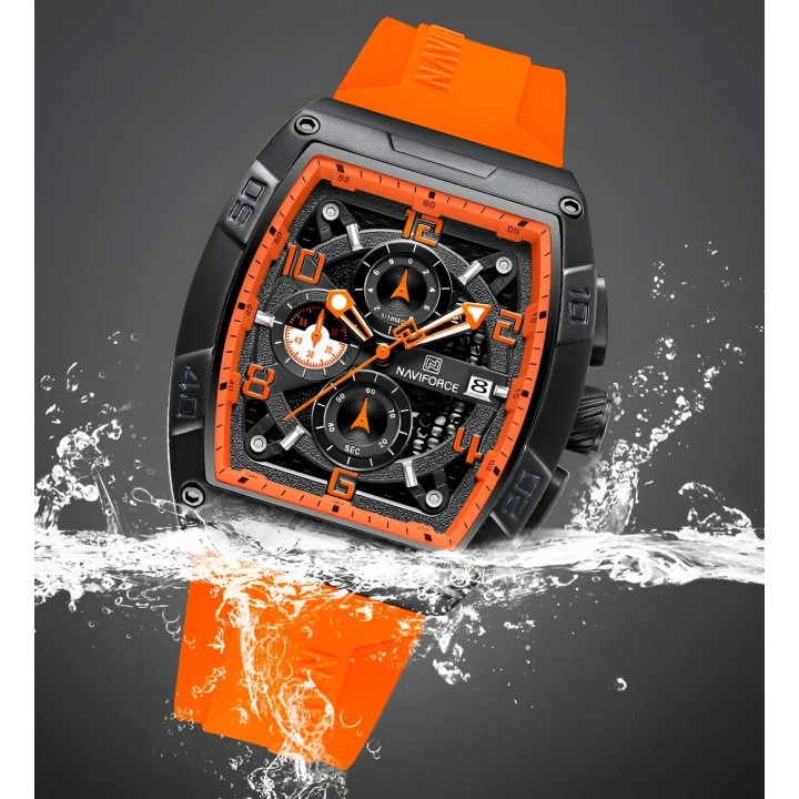 Reloj Naviforce Deportivo Nf8052 Goma Hombre + Estuche