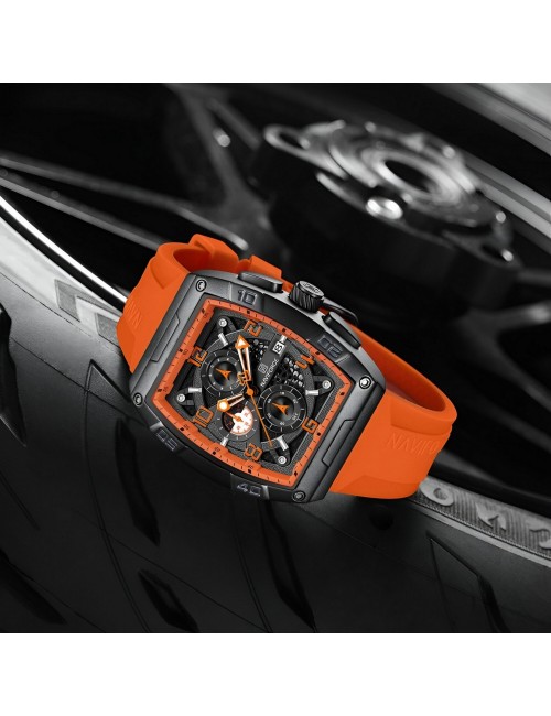 Reloj Naviforce Deportivo Nf8052 Goma Hombre + Estuche