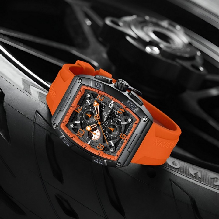 Reloj Naviforce Deportivo Nf8052 Goma Hombre + Estuche