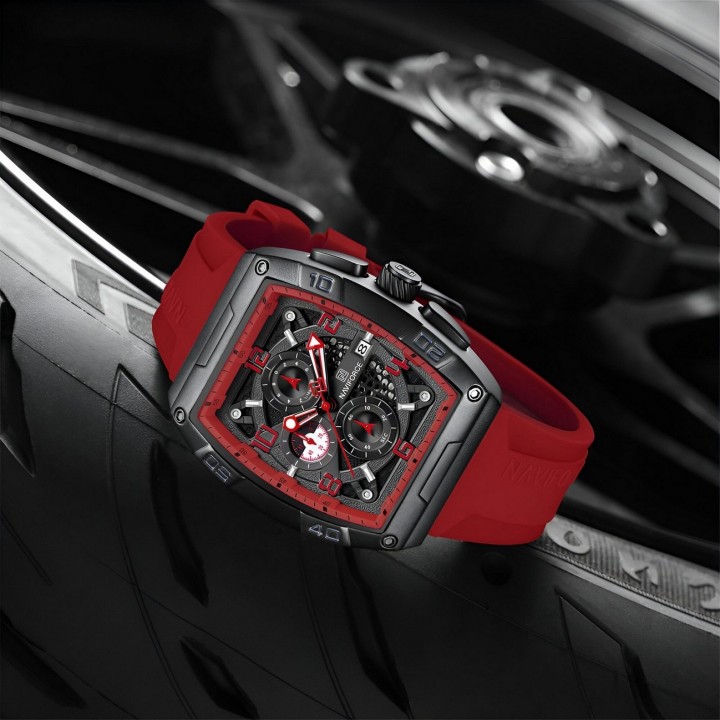 Reloj Naviforce Deportivo Nf8052 Goma Hombre + Estuche