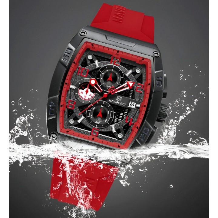 Reloj Naviforce Deportivo Nf8052 Goma Hombre + Estuche