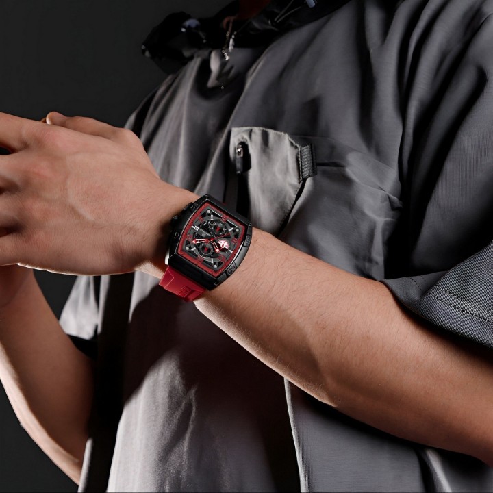 Reloj Naviforce Deportivo Nf8052 Goma Hombre + Estuche