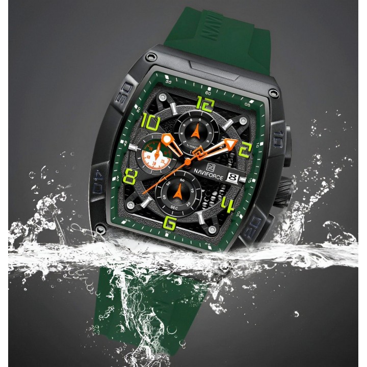 Reloj Naviforce Deportivo Nf8052 Goma Hombre + Estuche