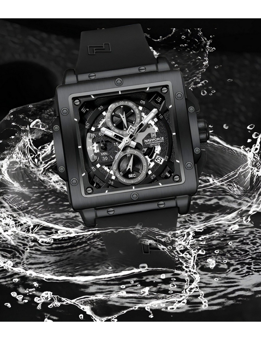 Reloj Naviforce Deportivo Nf8064 Goma Hombre + Estuche