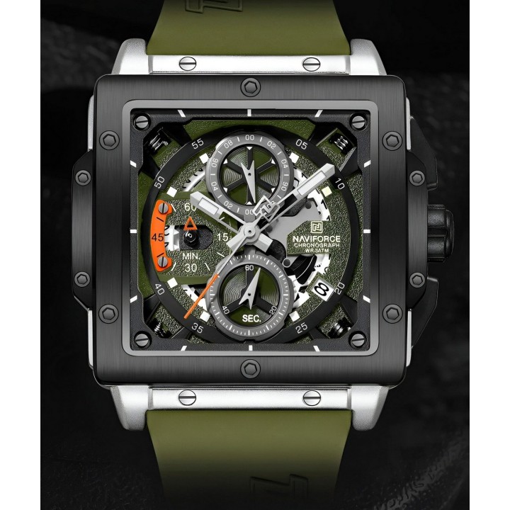 Reloj Naviforce Deportivo Nf8064 Goma Hombre + Estuche