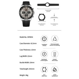 Reloj Naviforce Casual Nf8054 Goma Hombre + Estuche