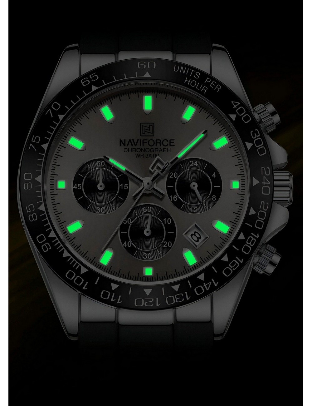 Reloj Naviforce Casual Nf8054 Goma Hombre + Estuche