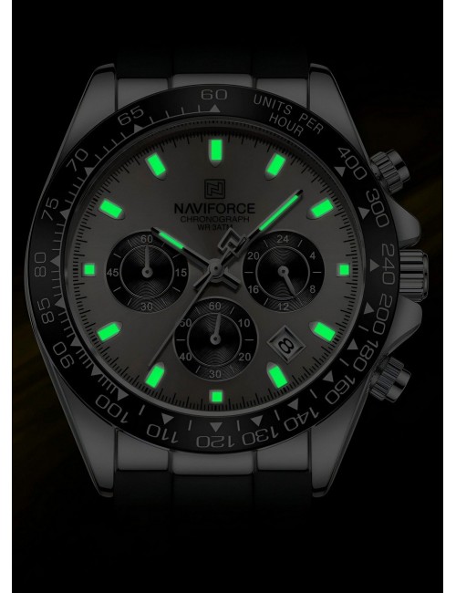Reloj Naviforce Casual Nf8054 Goma Hombre + Estuche