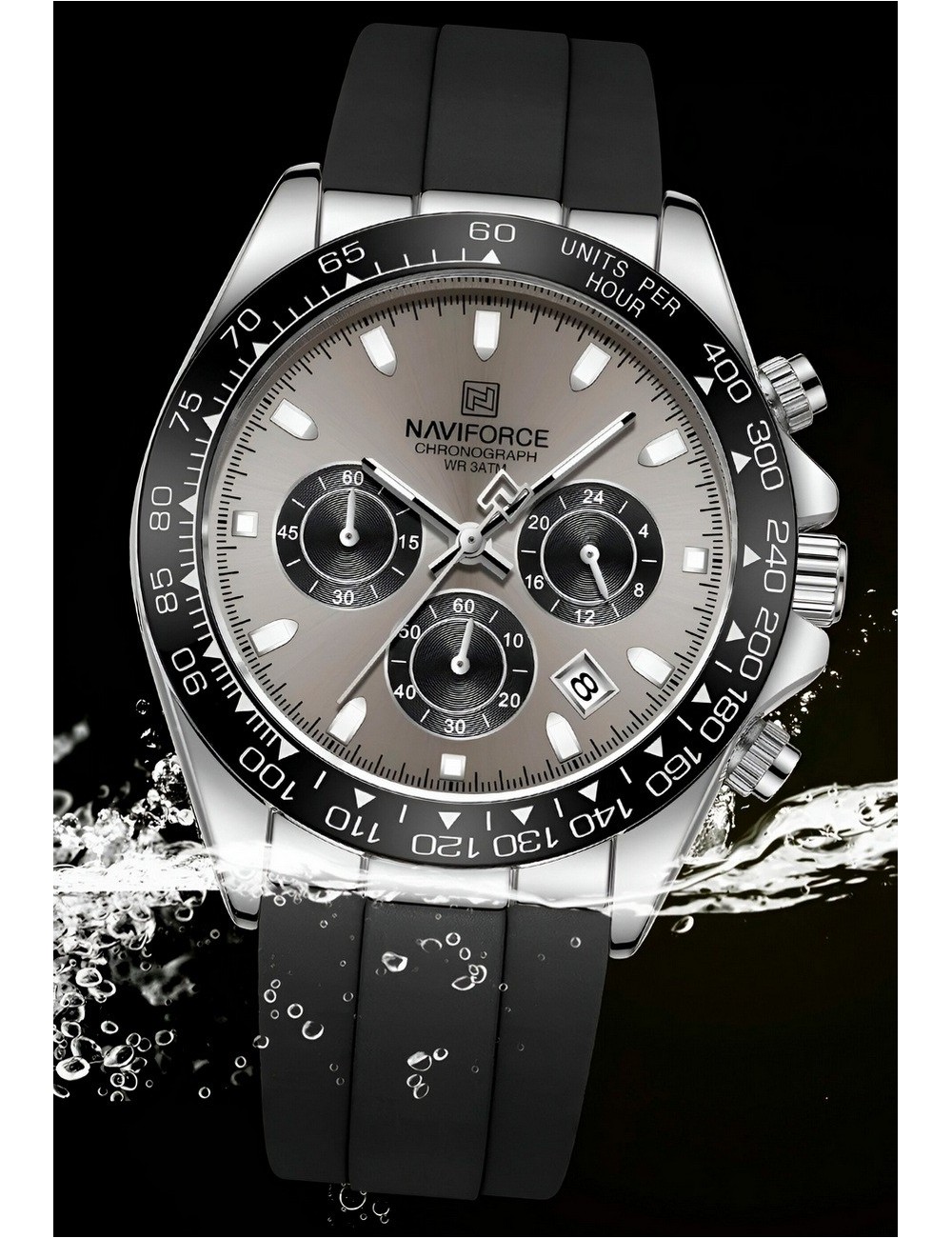 Reloj Naviforce Casual Nf8054 Goma Hombre + Estuche