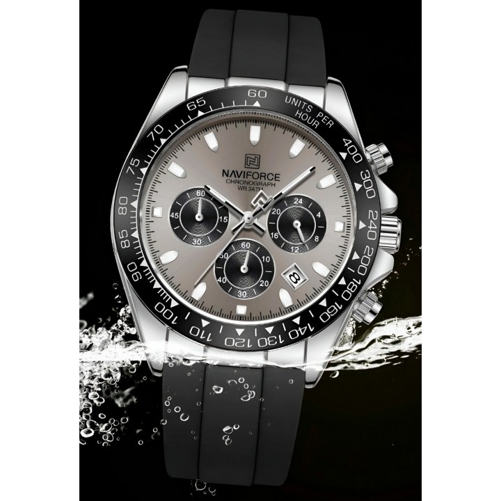 Reloj Naviforce Casual Nf8054 Goma Hombre + Estuche