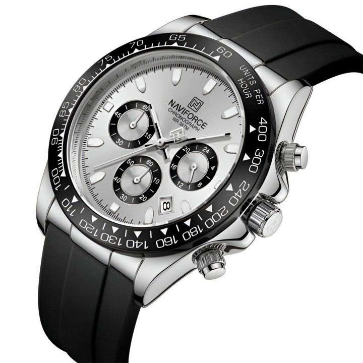 Reloj Naviforce Casual Nf8054 Goma Hombre + Estuche