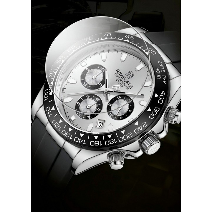 Reloj Naviforce Casual Nf8054 Goma Hombre + Estuche