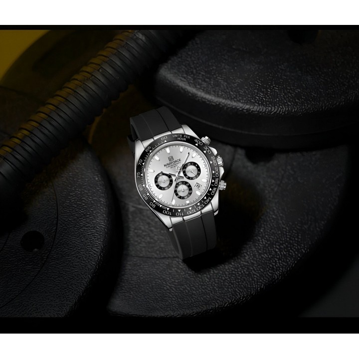 Reloj Naviforce Casual Nf8054 Goma Hombre + Estuche