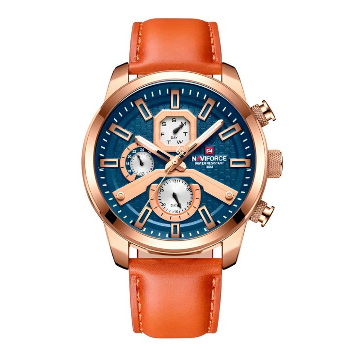 Reloj Naviforce Casual Nf9211l Cuero Hombre + Estuche