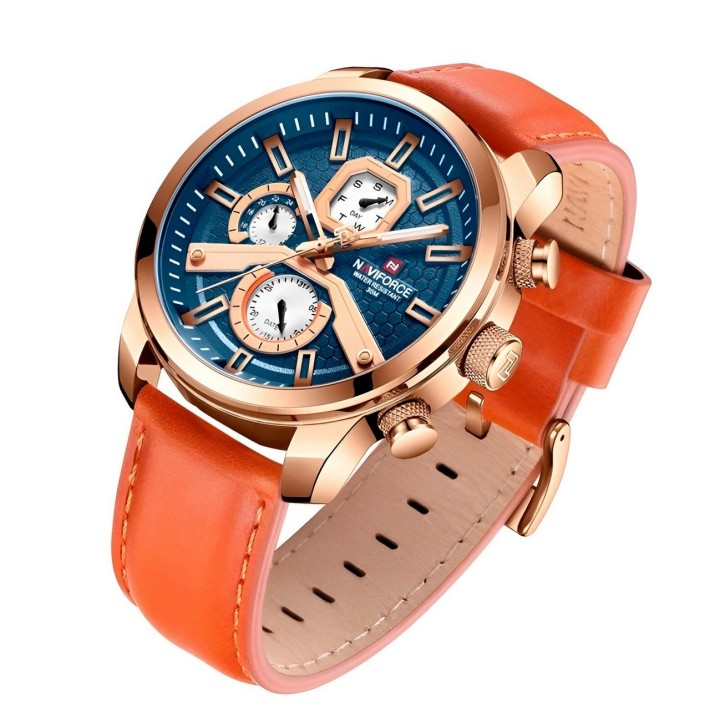 Reloj Naviforce Casual Nf9211l Cuero Hombre + Estuche