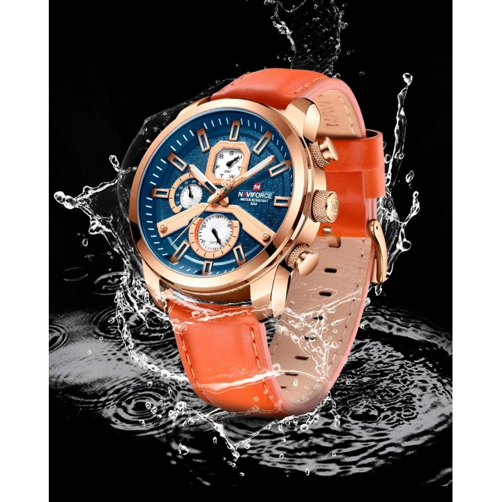 Reloj Naviforce Casual Nf9211l Cuero Hombre + Estuche