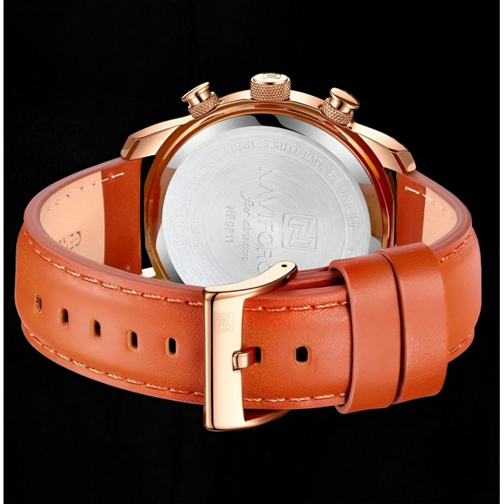 Reloj Naviforce Casual Nf9211l Cuero Hombre + Estuche