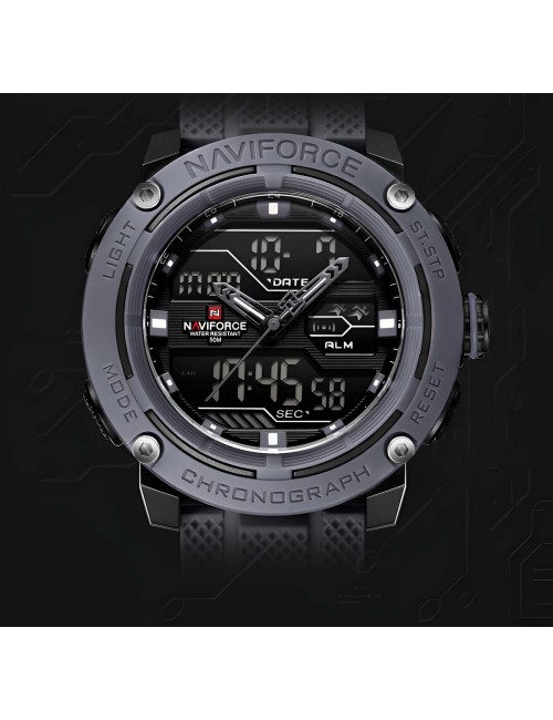Reloj Naviforce Deportivo Nf7114 Goma Led Hombre + Estuche