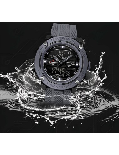 Reloj Naviforce Deportivo Nf7114 Goma Led Hombre + Estuche