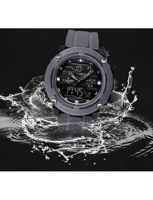 Reloj Naviforce Deportivo Nf7114 Goma Led Hombre + Estuche