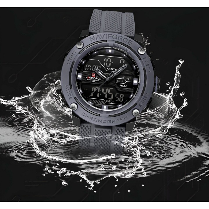 Reloj Naviforce Deportivo Nf7114 Goma Led Hombre + Estuche
