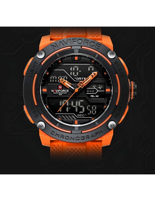 Reloj Naviforce Deportivo Nf7114 Goma Led Hombre + Estuche