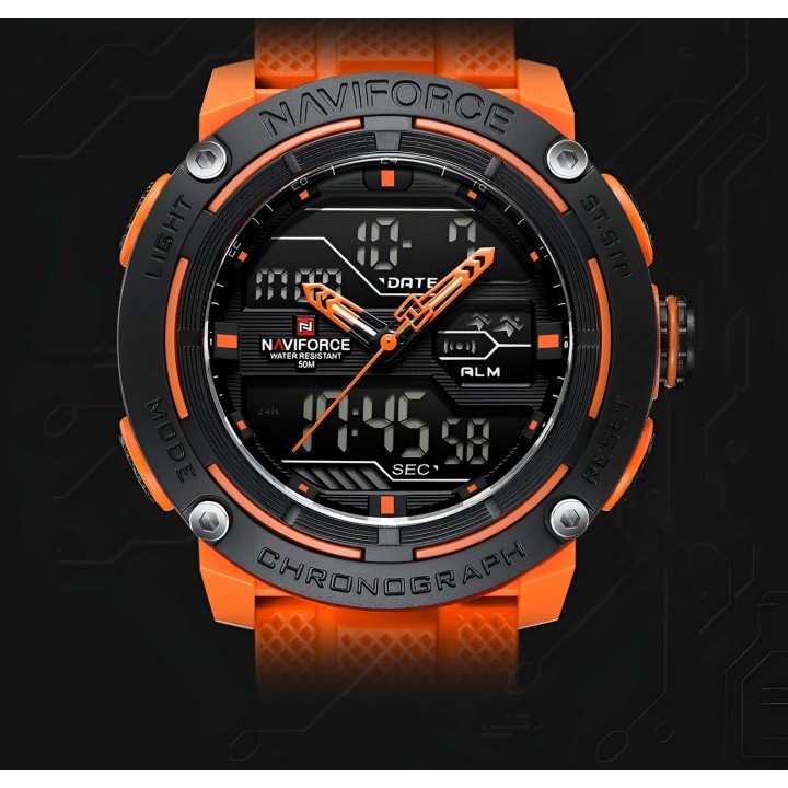 Reloj Naviforce Deportivo Nf7114 Goma Led Hombre + Estuche