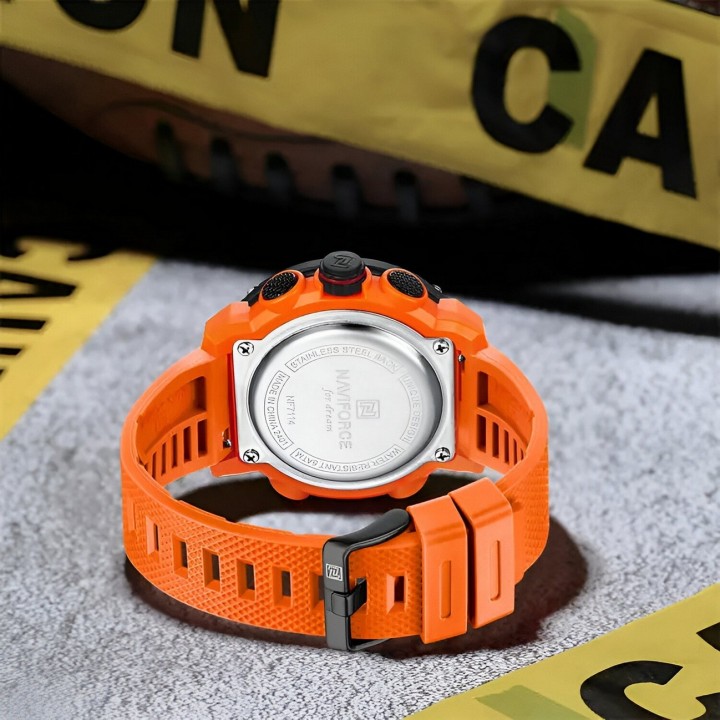 Reloj Naviforce Deportivo Nf7114 Goma Led Hombre + Estuche