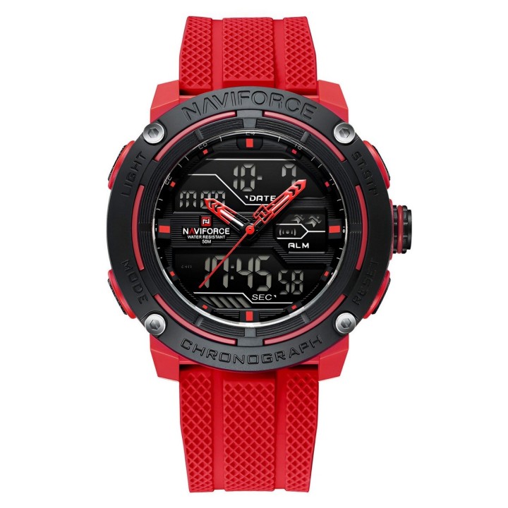 Reloj Naviforce Deportivo Nf7114 Goma Led Hombre + Estuche