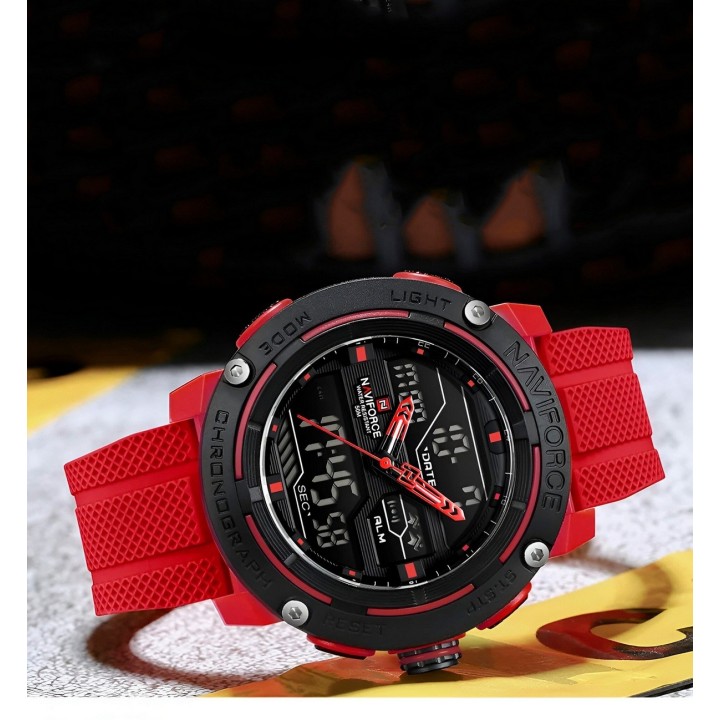 Reloj Naviforce Deportivo Nf7114 Goma Led Hombre + Estuche
