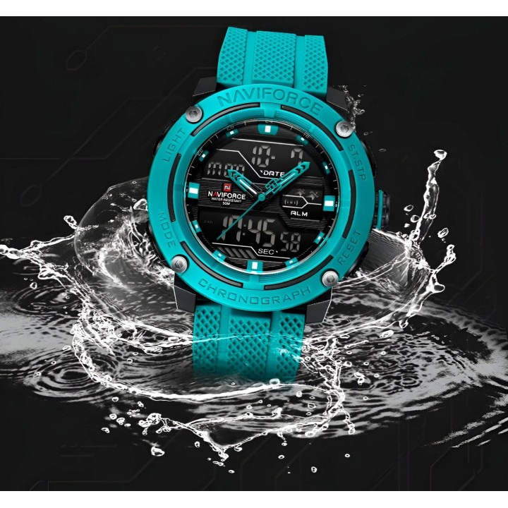 Reloj Naviforce Deportivo Nf7114 Goma Led Hombre + Estuche