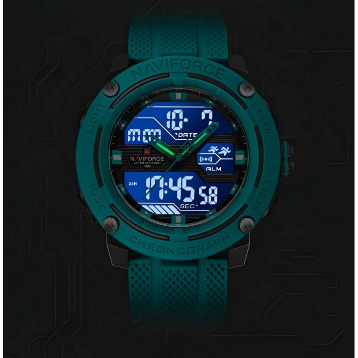 Reloj Naviforce Deportivo Nf7114 Goma Led Hombre + Estuche