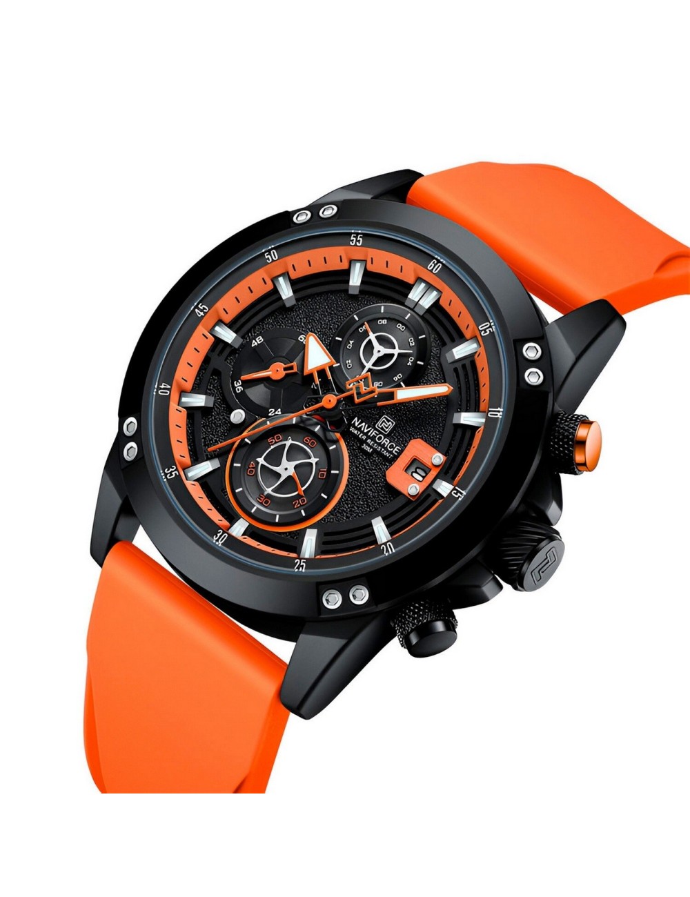 Reloj Naviforce Deportivo Nf8033 Goma Hombre + Estuche