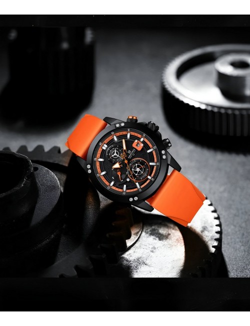 Reloj Naviforce Deportivo Nf8033 Goma Hombre + Estuche