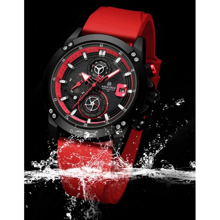 Reloj Naviforce Deportivo Nf8033 Goma Hombre + Estuche