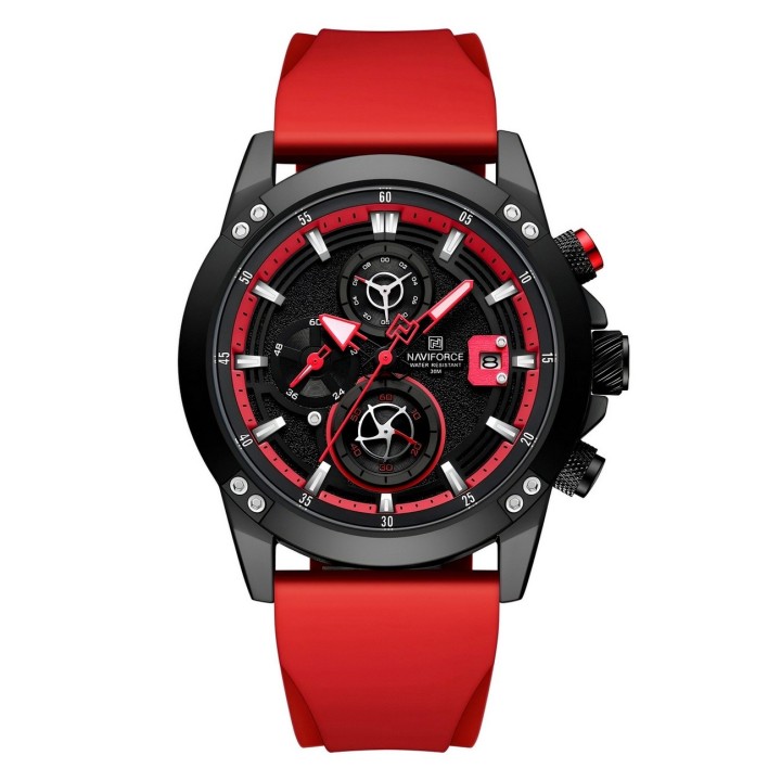 Reloj Naviforce Deportivo Nf8033 Goma Hombre + Estuche