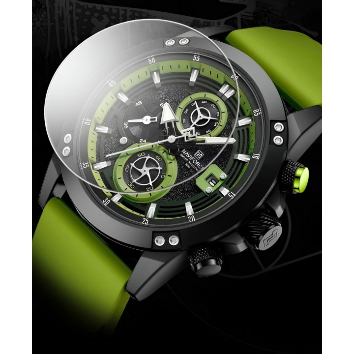 Reloj Naviforce Deportivo Nf8033 Goma Hombre + Estuche