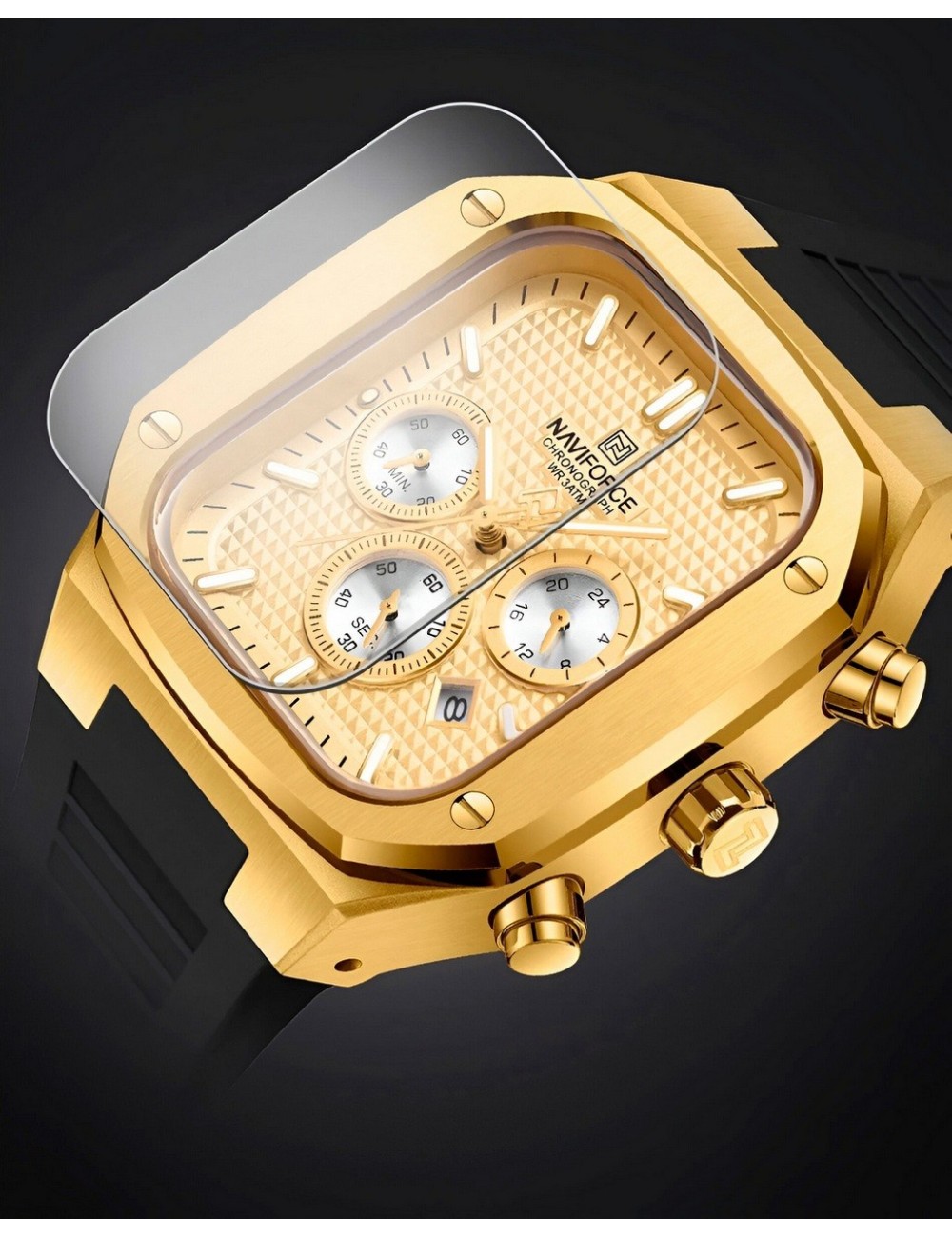 Reloj Naviforce Deportivo Nf8037 Goma Hombre + Estuche