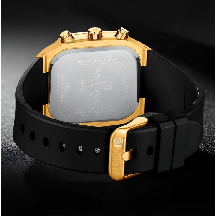 Reloj Naviforce Deportivo Nf8037 Goma Hombre + Estuche