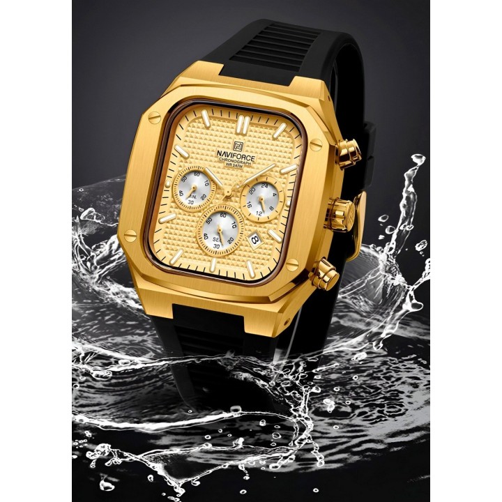 Reloj Naviforce Deportivo Nf8037 Goma Hombre + Estuche