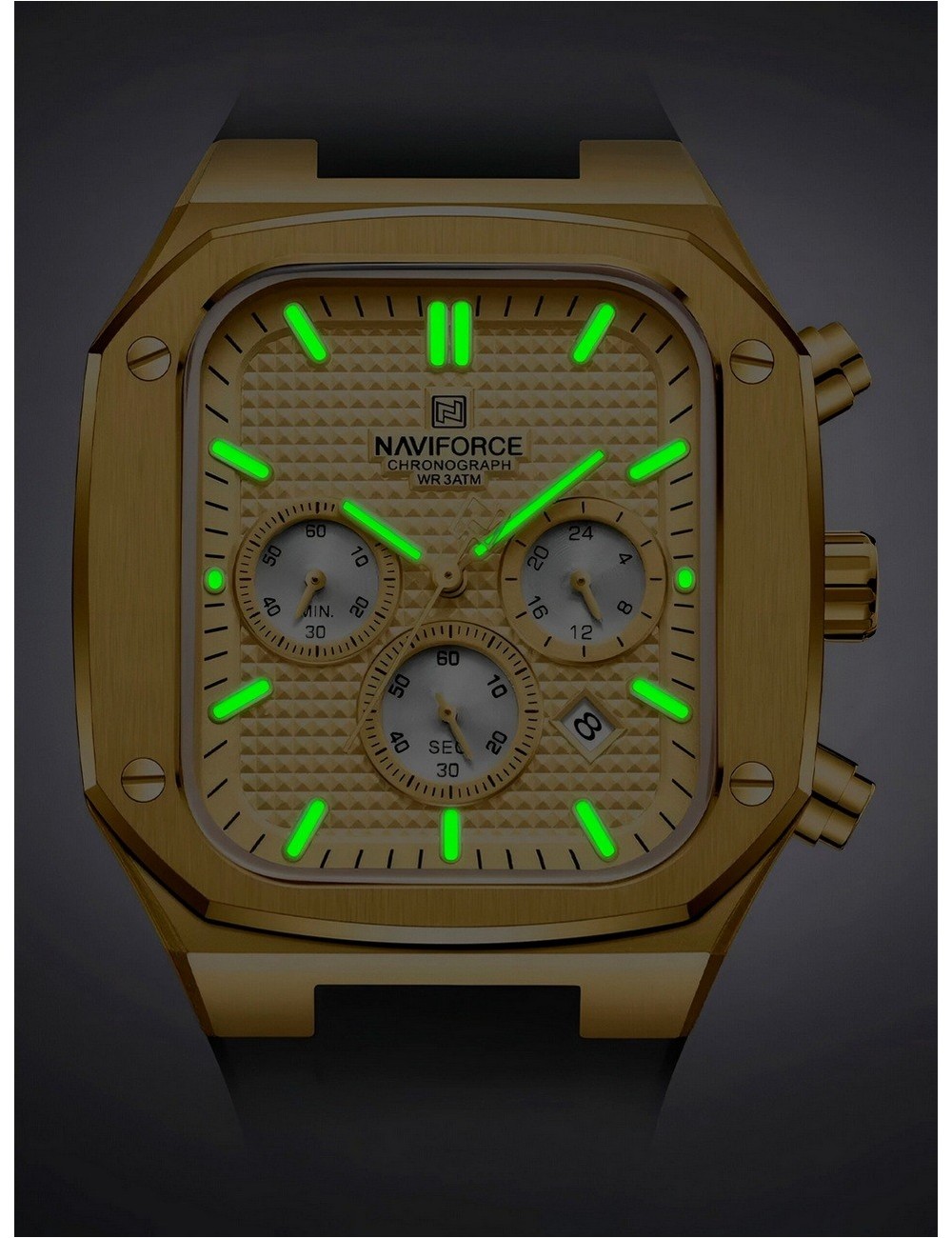 Reloj Naviforce Deportivo Nf8037 Goma Hombre + Estuche