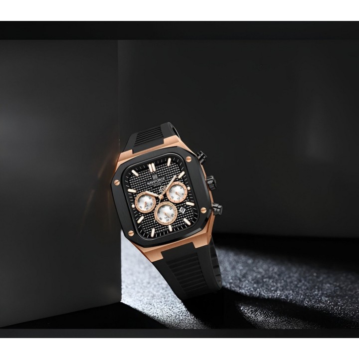 Reloj Naviforce Deportivo Nf8037 Goma Hombre + Estuche