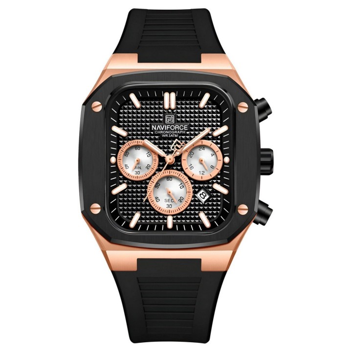 Reloj Naviforce Deportivo Nf8037 Goma Hombre + Estuche