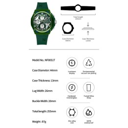 Reloj Naviforce Deportivo Nf8051t Goma Hombre + Estuche