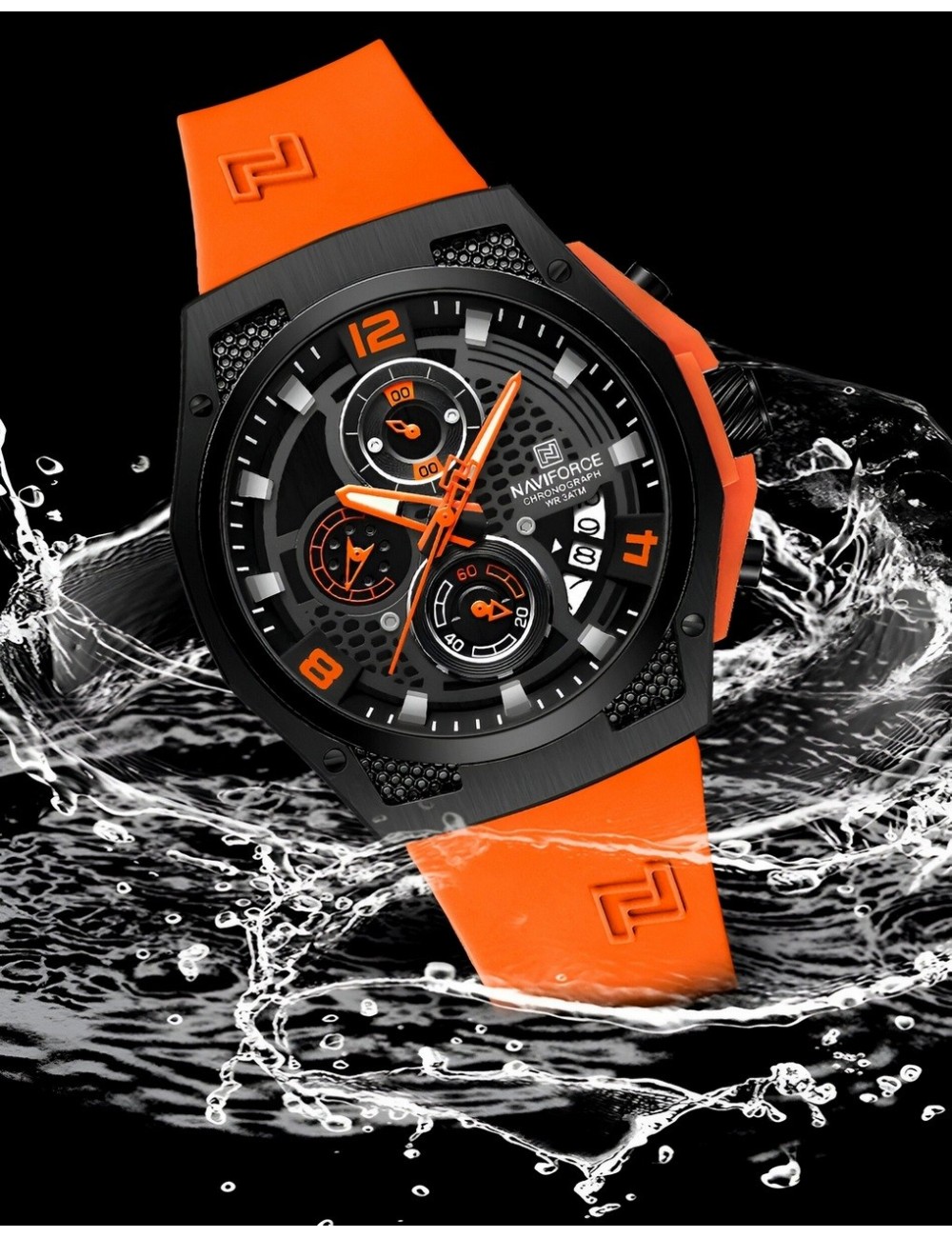 Reloj Naviforce Deportivo Nf8051t Goma Hombre + Estuche