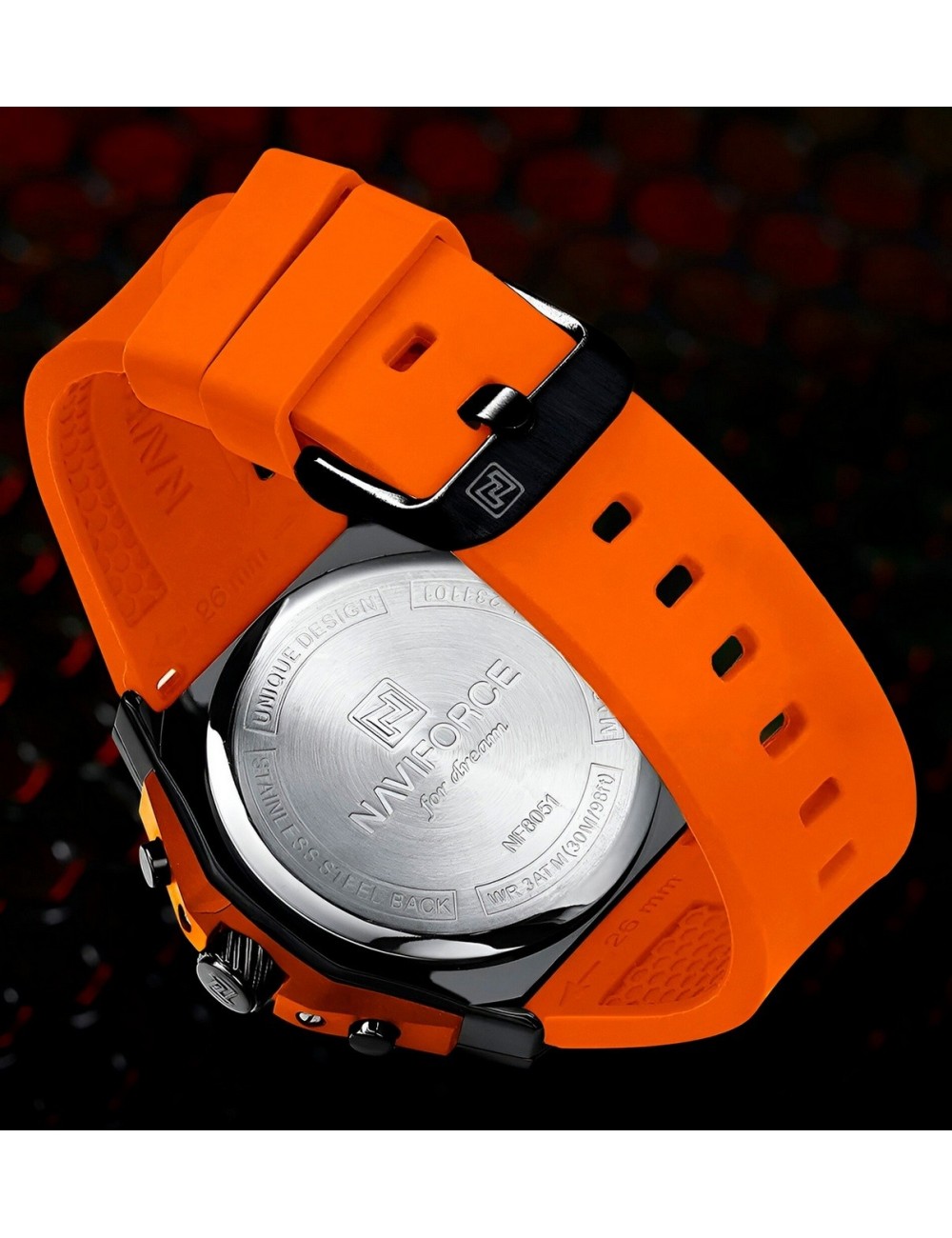 Reloj Naviforce Deportivo Nf8051t Goma Hombre + Estuche